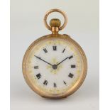 Ladies early 20th century 9ct gold continental crown wound pocket watch with British import marks