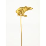 Continental gold bear stick pin tested to 22ct Condition Report Approx 4.