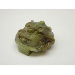 Jade Dog of Fo belt buckle, D5.5cm Condition Report <a href='//www.