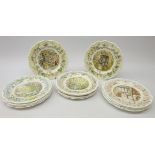 Fourteen Royal Doulton Brambly Hedge plates including; 'The Dairy', 'Safe at Last',