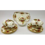 Royal Albert 'Old Country Roses' teaware for six persons comprising; teapot, six cups,