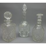 Royal Brierley crystal decanter and two other crystal decanters (3) Condition Report