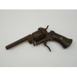 19th Century Belgian revolver, stamped ELG,