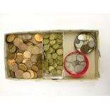 Collection of British coins, small quantity of pre 1947 silver, low grade 1912H penny,