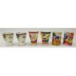 Clarice Cliff style mugs including Dunoon,