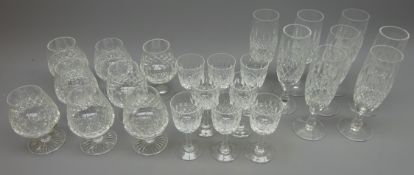 Set of eight Thomas Webb crystal champagne flutes,