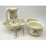 Early 20th century Soho pottery wash jug and bowl and two chamber pots (6) Condition