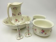 Early 20th century Soho pottery wash jug and bowl and two chamber pots (6) Condition