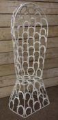 Wrought metal horse shoe garden canopy chair, W68cm, H169cm,