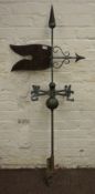 20th century copper weather vane with pointed finial,