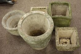 Large classical composite stone planter and four smaller planters Condition Report