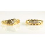 Two early 20th century diamond 18ct gold rings Condition Report approx 4.