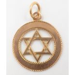 9ct rose gold Star of David pendant hallmarked approx 4.