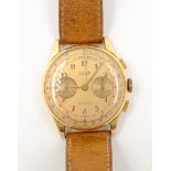 Titus Geneve Art Deco 18ct gold chronograph wristwatch case no 142127