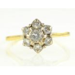 18ct gold diamond flower cluster ring London 1975 Condition Report Approx 3.