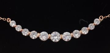 Rose gold on silver dress necklace Condition Report <a href='//www.