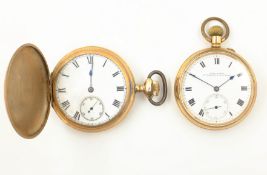 Gold-plated pocket watch by John Mason Rotherham & Barnsley 291731 and a gold-plated hunter pocket