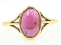 Cabochon amethyst gold ring stamped 18ct by Solomon Ullmann circa 1900 Condition Report