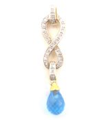 Blue topaz and diamond 9ct gold pendant Condition Report <a href='//www.