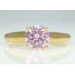 14ct gold ring set with pink cubic zirconia hallmarked Condition Report 2.