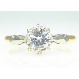 18ct gold single stone brilliant cut diamond ring approx 0.