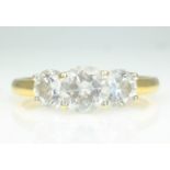 18ct gold three stone dress ring hallmarked Condition Report 3.