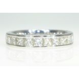 Princess cut diamond half eternity 18ct white gold ring approx 1.25 carat total