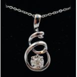 9ct white gold diamond necklace stamped 375 Condition Report Approx 1.
