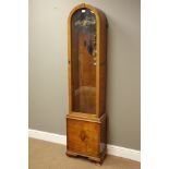 20th century electric clock, arched top with glazed door on bracket feet, with pendulum,