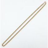 Gold rope twist necklace hallmarked 9ct approx 5.