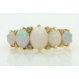 Early 20th century 18ct gold opal and diamond ring by Cornelius Desormeaux Saunders & James Francis