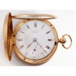 George IV 18ct gold full hunter pocket watch by Vulliamy, the fusee movement,