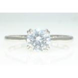 14ct white gold single stone cubic zirconia ring hallmarked Condition Report Size Q.