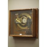 Synchronome Type DRPG factory time clock with silvered Day & brass Time dials, No.