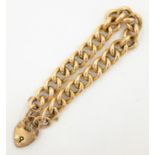 Gold curb chain bracelet stamped 9ct gold approx 18.