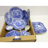 Copeland Spode 'Italian' pattern butter dish, lidded tureen, small teapot, sugar bowls, cake plate,