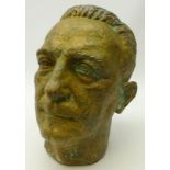 Willy Kreitz (Belgian, 1903-1982) bronze bust of a man, signed W.