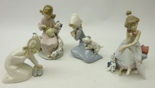 Four Lladro figures 'Honey Lickers' No. 1248, Lladro 'Little Friskies' No.