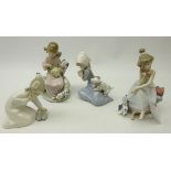 Four Lladro figures 'Honey Lickers' No. 1248, Lladro 'Little Friskies' No.