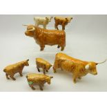 Two Beswick Highland Bulls,