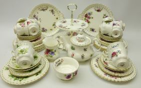 Royal Albert 'Flower of the Month Series' tea service for twelve persons comprising; trios,