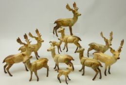 Collection of eleven Beswick Deer including five Stags,