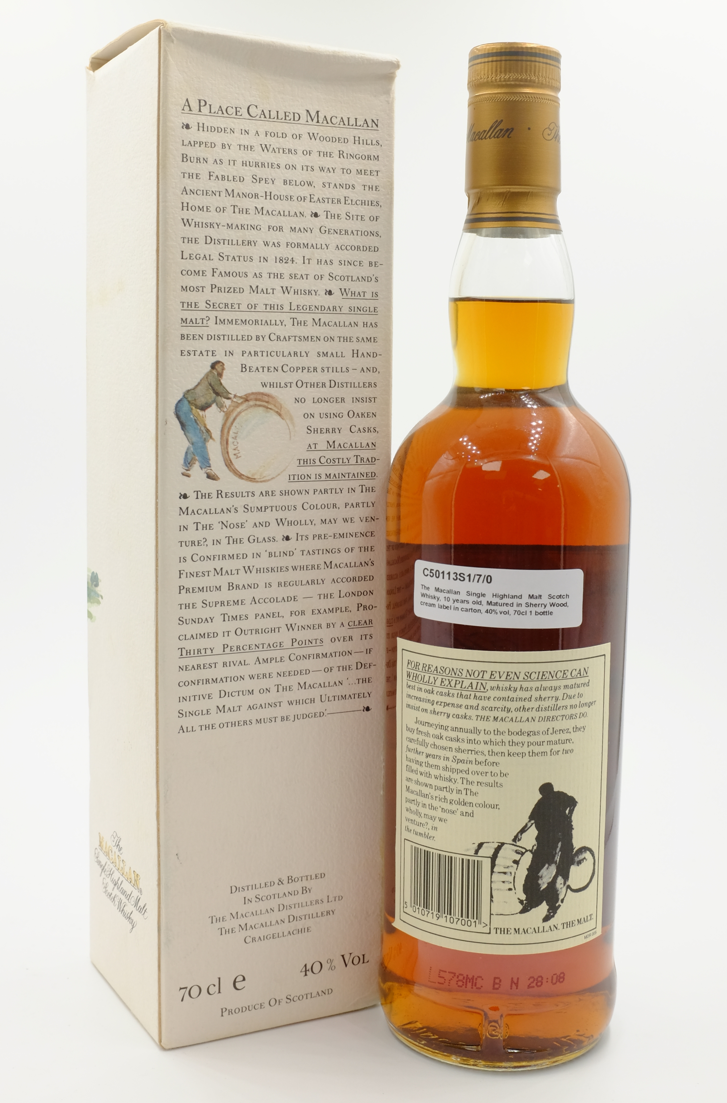 The Macallan Single Highland Malt Scotch Whisky, 10 years old, Matured in Sherry Wood, - Image 2 of 2