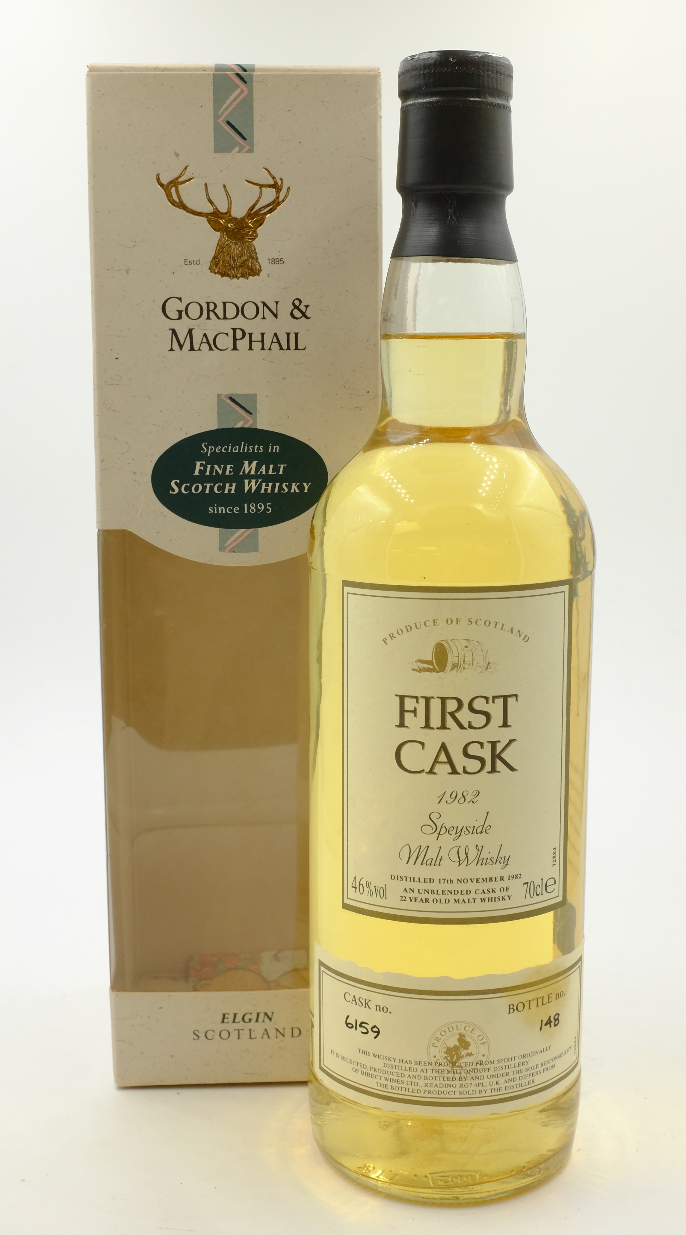 First Cask Milton Duff Speyside Unblended Malt Whisky, distilled 17th Nov 1982, Cask no.