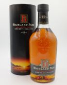 Highland Park Single Malt Scotch Whisky aged 12 years, in tube, 43%vol 1ltr,