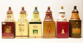 Bell's 'Christmas' Old Scotch Whisky, aged 8 years, in Wade decanters finished in 22ct gold ,