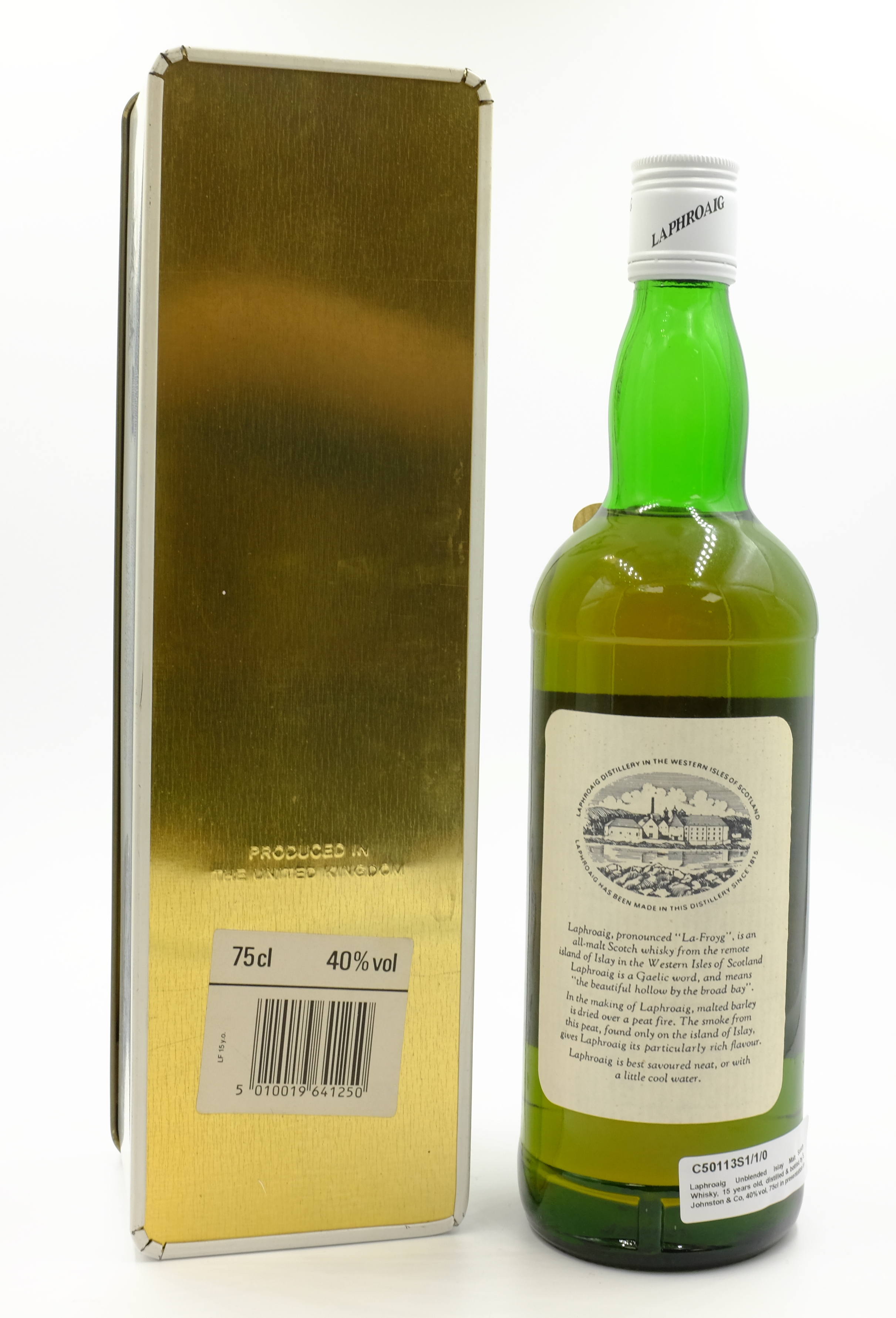 Laphroaig Unblended Islay Malt Scotch Whisky, 15 years old, distilled & bottled by S. - Image 2 of 2