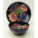 Moorcroft Anemone pattern bowl, D16.