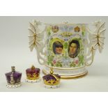 Large Caverswall limited edition loving cup commemorating the wedding of Charles and Diana,