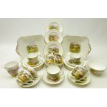 Early 20th century Spode Copelands China Ornithological tea service for twelve persons,